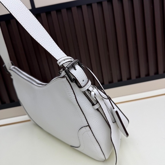 Prada White Shoulder Bag with Black Accents